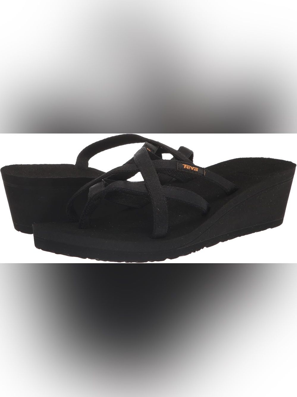 Teva Black Woven Strap Slide Sandals 8